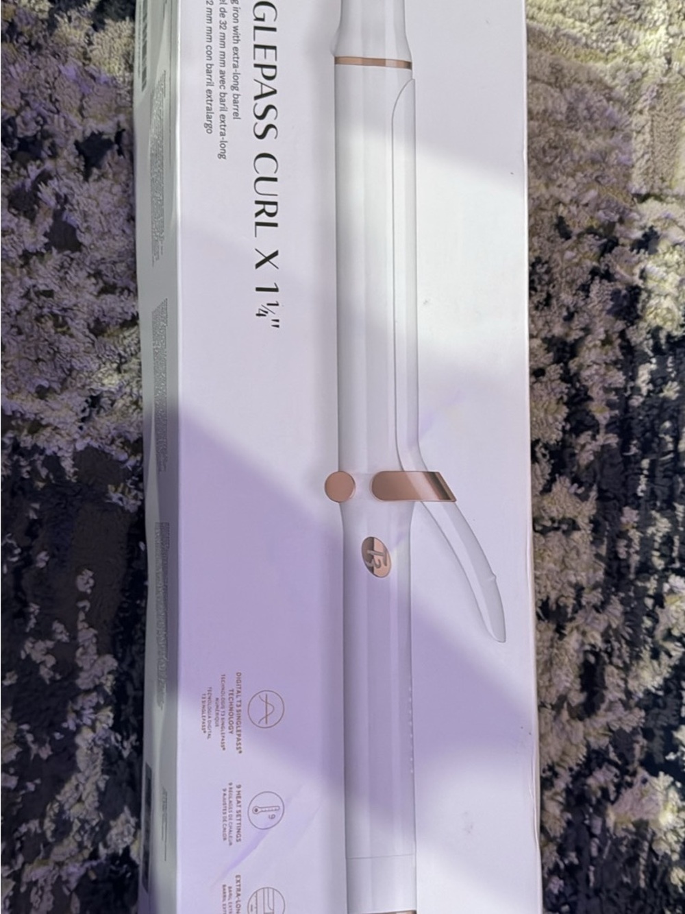 T3 SinglePass Curl X 1¼" White with Rose Gold Accents